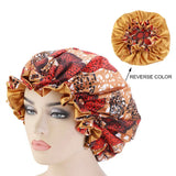 Women's Satin African Pattern Sleeping Hat Elastic Band Night Sleep Cap Hair Care Bonnet Nightcap for Women Cap Bonnet