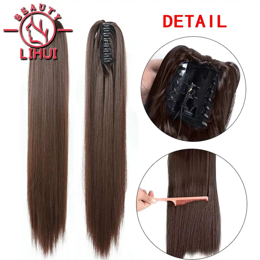 22inch Claw Clip On Ponytail Hair Extension Synthetic Ponytail Extension Hair For Women Pony Tail Hair Hairpiece