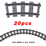 MOC Railway Track For Train Tracks Straight Curved Soft Rails Track Building Block Bricks DIY Trains Rail Boys Toys For Children