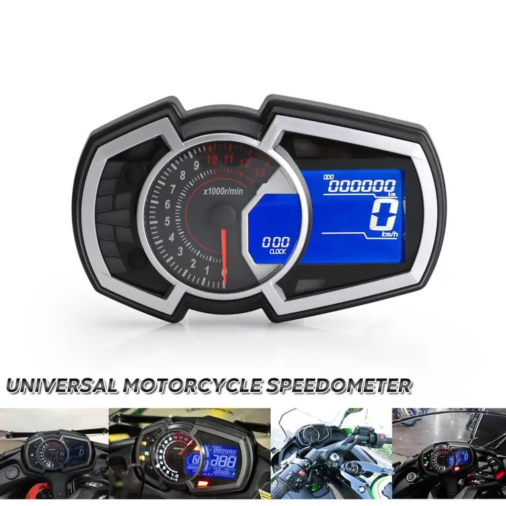 For Kawasaki Ninja650 Ninja 650 Motorcycle Speedometer Odometer Fuel Gauge 13000RPM Universal 1 2 4 Cylinder LCD Instrument