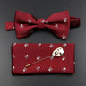 Fashion Men's Skull Tie Set New Design 8cm Polyester Suit Collar Bowtie Handkerchief Trendy Mask Brooch Luxury Wedding Accessory