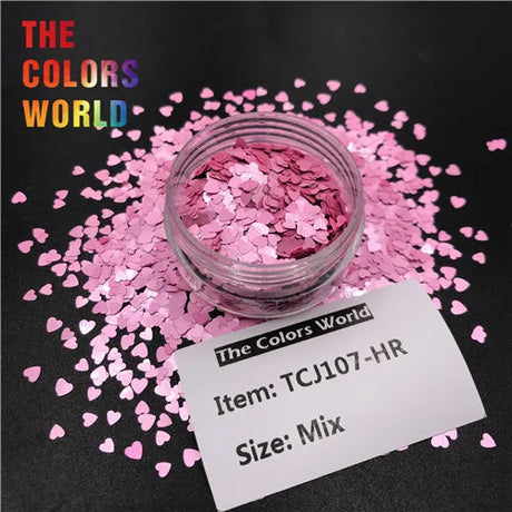 TCT-065 Heart Shape Mix Size Nail Glitter Corazón Nail Art Decoration Nail DIY Decoration Valentine's Day Decoration  Body Art