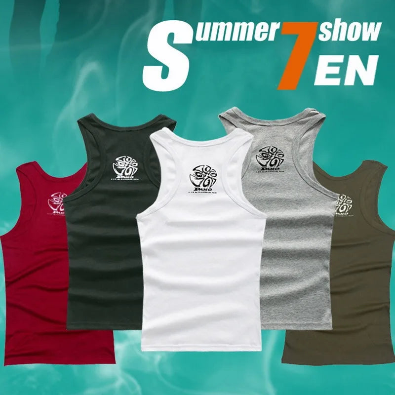 Tank Tops Men Cotton Running Vest Fitness Cool Summer Sleeveless Top Gym Sport Slim Casual Undershirt Male Vest Slim Underwear