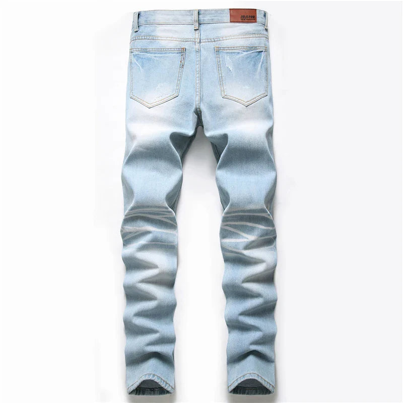 2022 Autumn New Fashion Retro Hole Jeans Men Pants Cotton Denim Trouser Male Plus Size High Quality Jeans Dropshipping