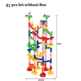 DIY Construction Marble Run Race Track Building Blocks Kids 3D Maze Ball Roll Toys Children Christmas Gift 45/93/113/142pcs Set