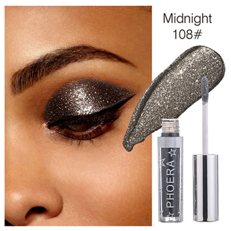 12colors Liquid Eye Shadow Waterproof Glitter Shimmer Easy To Wear Long Lasting Eyeliner Eye Makeup Cosmetics TSLM1