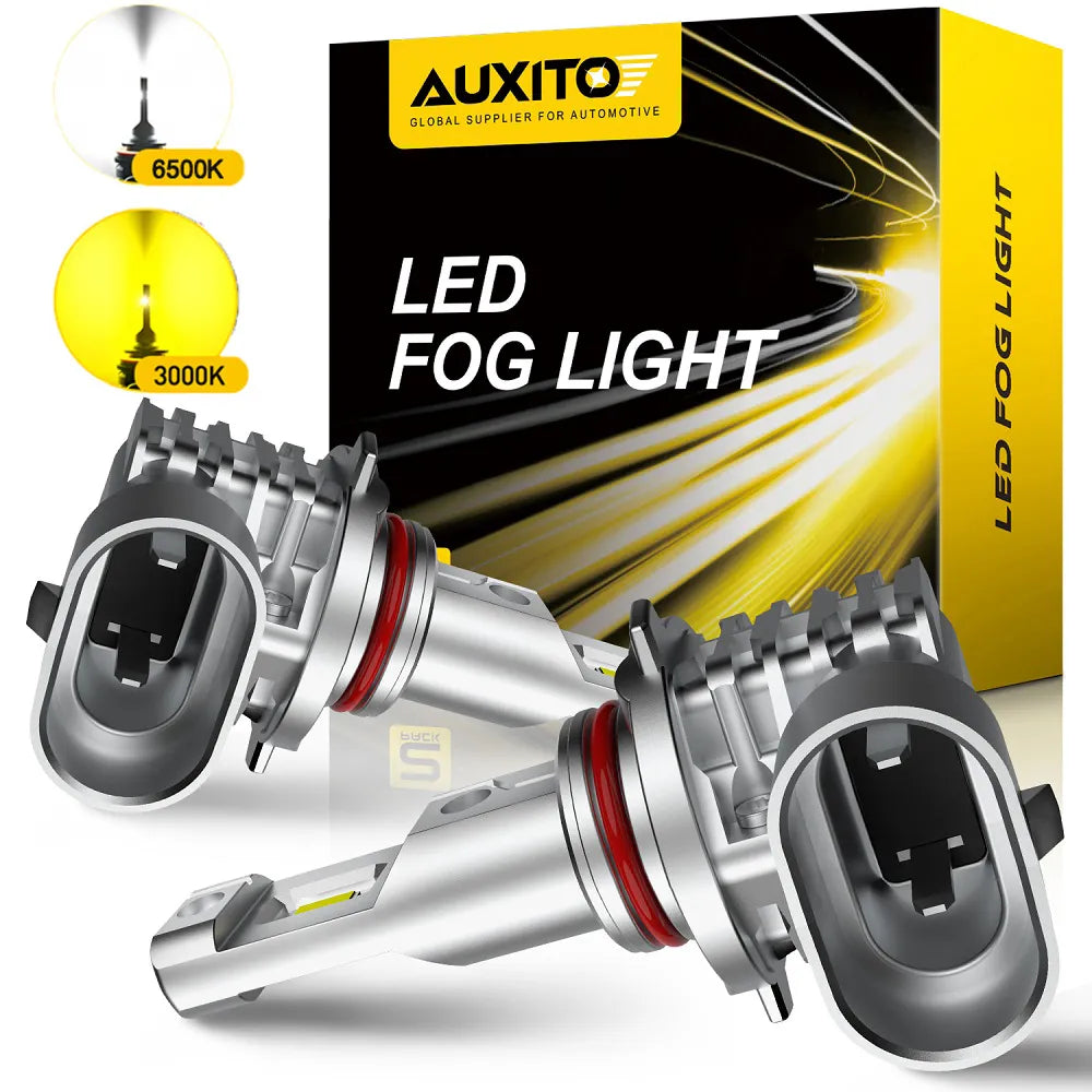 AUXITO 2x 2000LM H8 H11 H16JP H10 LED Bulb Fog Lights Canbus No Error 6500K White 3000K Golden DRL Daytime Running Car Lamp 12V