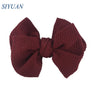 20pcs/lot High Quality 4.5'' Solid Seersucker Waffle Bow Knot with Clip Girl Party Headdress Accessories HDJ157