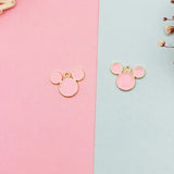 20pcs Drop Oil Mickey Head Shaped Enamel Charms Pendants Fit DIY Earring Bracelet Floating Hair Jewelry Accessories Gift 14*20mm