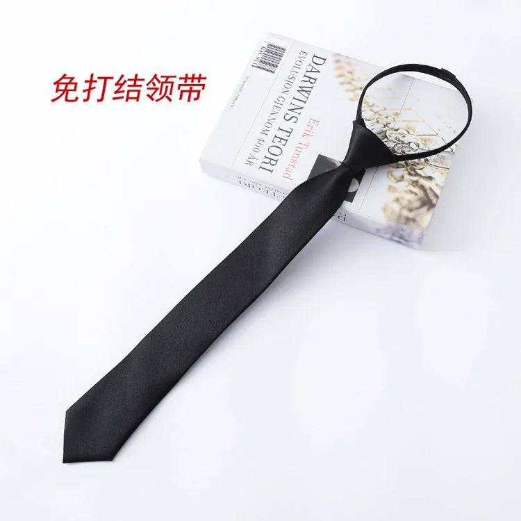 Zipper Necktie For Men Women Tie for Boys Girls Suits 5cm SolidTies Slim Girls Neck tiie Gravatas Rubber Pre-tied Tie