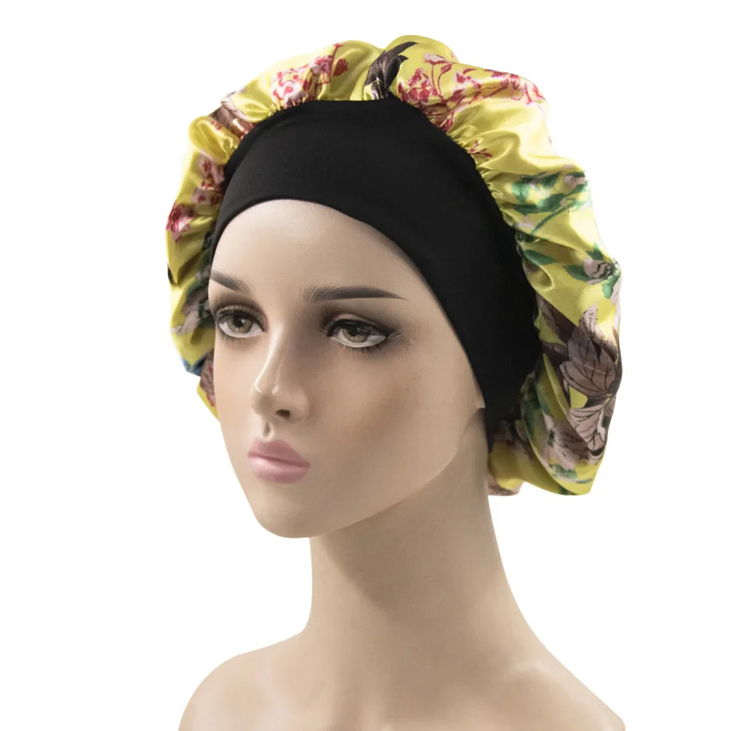 A New Set of Head Cap Multicolor Printing Nightcap Fashion Street Snap African Pattern Turbante Tissus en Soie