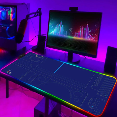 Mouse Pad With Backlight Deskmat Anime Mousepad PS4 Gamer Desk Computer Mouse Pad 900 × 400 Gaming Pc Gamer Full Led Mat Diy Rug