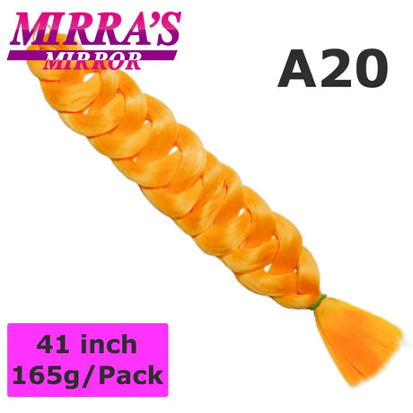 Mirra's Mirror 5 Packs Long Braiding Hair 82 Inch Jumbo Braid Hair Extensions Pure White Yellow Red Blue Synthetic Hair For Bulk