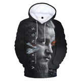 2021 Vikings Ragnar Lothbrok 3D 3D Hoodie Pullovers Sweatshirt Round Neck 3D Hoodie Pullover Men/women Pullovers Boys/girls Stre