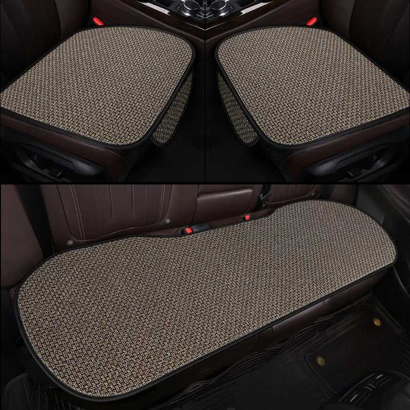 New Flax Car Seat Cover Protector Linen Front Rear Back Cushion Protection Pad Mat Backrest for Auto Interior Truck Suv Van