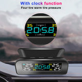 Car TPMS Tire Pressure Alarm Monitor System Temperature Warning 4 Internal Internal Sensors Fuel Display Attached wireless Solar