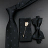 Fashion Men's Skull Tie Set New Design 8cm Polyester Suit Collar Bowtie Handkerchief Trendy Mask Brooch Luxury Wedding Accessory