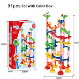 DIY Construction Marble Run Race Track Building Blocks Kids 3D Maze Ball Roll Toys Children Christmas Gift 45/93/113/142pcs Set