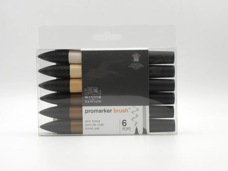 Winsor & Newton Brushmarker Set 6 Colors 12 Colors Soft Brush Tip Twin Tip Brush Markers Alcohol Based Art Pens