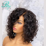 4X4 Closure Lace Wig Pixie Short Curly Bob Cut Blunt Lace Closure Human Hair Wigs For Black Women Remy Preplucked Brazilian Riya