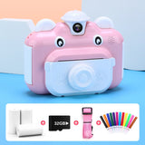 Kids Camera Instant Print Camera for Children 1080P HD Video Photo Camera Toys with 32GB Card