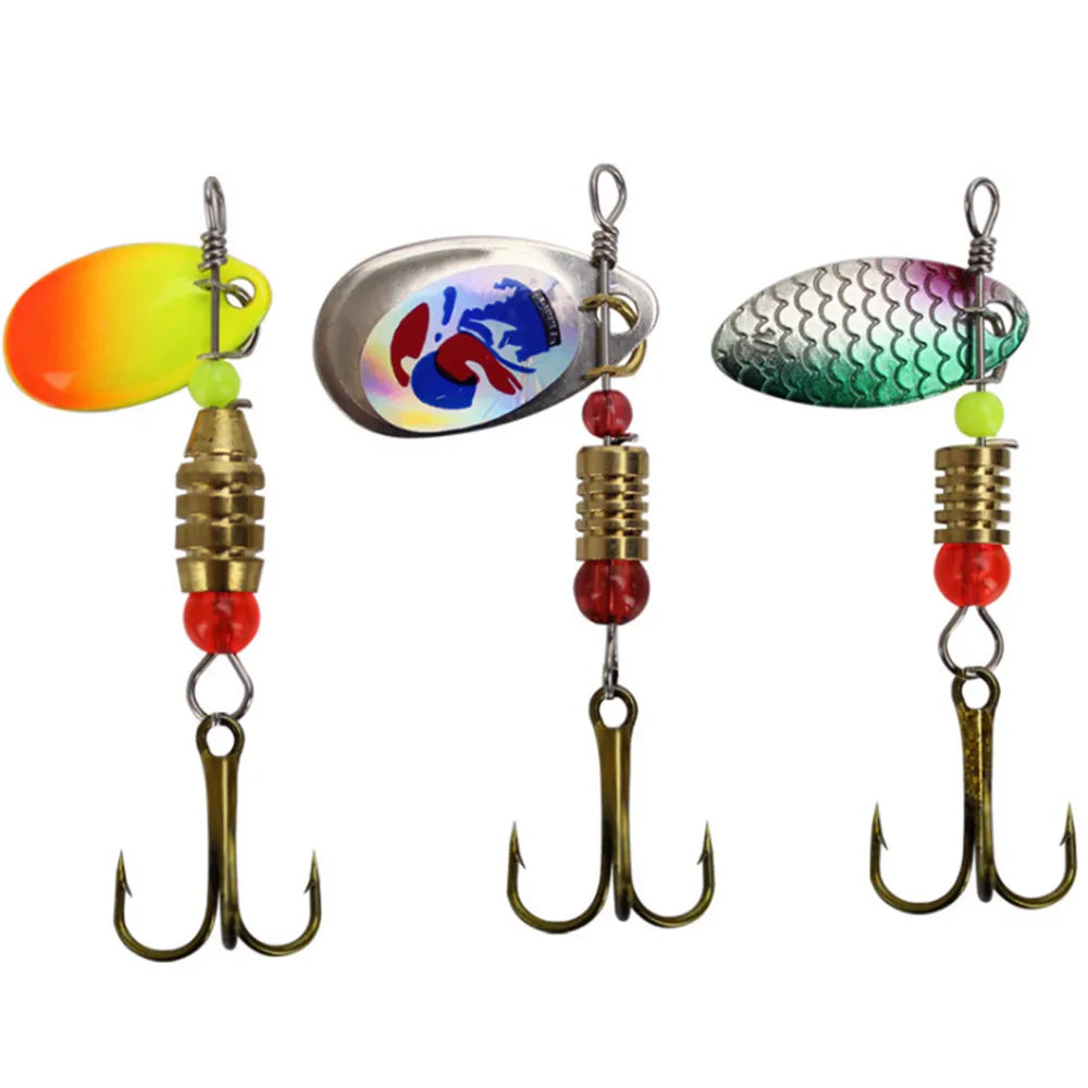 30pcs/10pcs Boxed Rotating Spoon Kit Lure Fishing Lures Artificial Baits Metal Fish Hooks Bass Trout Perch Pike Rotating Sequins