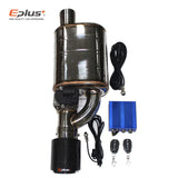 EPLUS Car Exhaust System Electric Valve Control Exhaust Pipe Kit Adjustable Valve Angle Silencer Stainless Universal 51 63 70 76