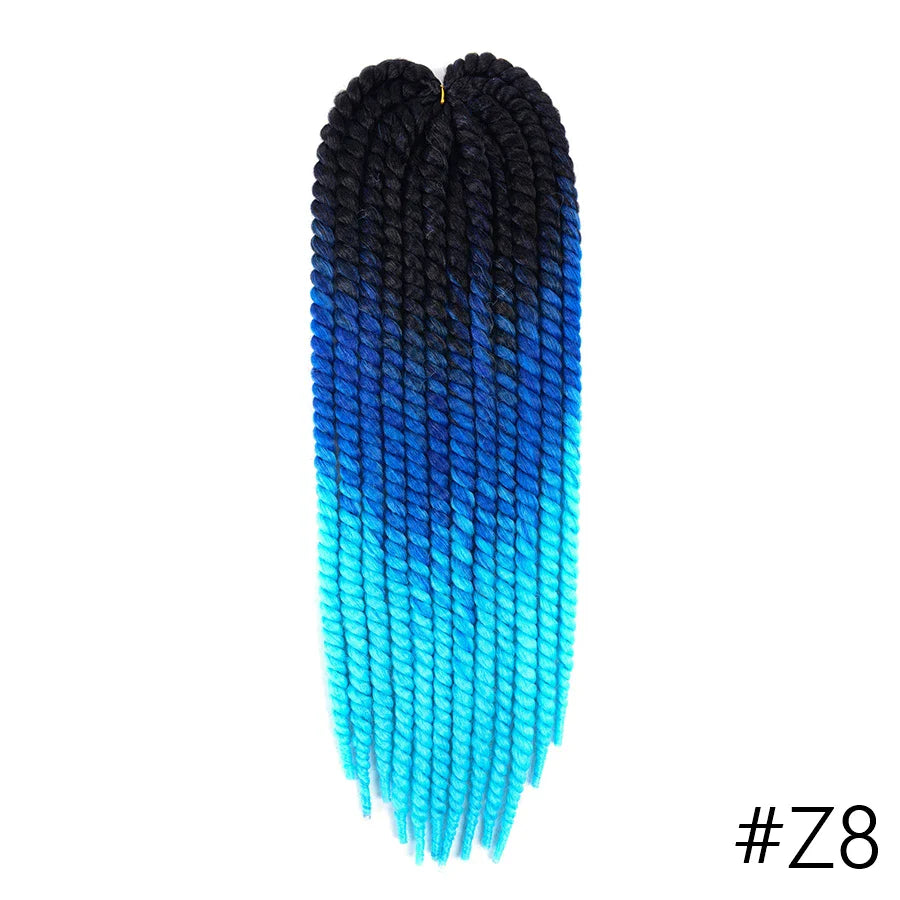 YunRong Senegalese Twist Hair Jumbo Crochet Braids 22 inch 120g 20 Color Ombre Synthetic Crochet Hair Braiding Hair For Women