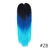 YunRong Senegalese Twist Hair Jumbo Crochet Braids 22 inch 120g 20 Color Ombre Synthetic Crochet Hair Braiding Hair For Women