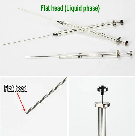 1pcs lab 0.5ul to 1000ul liquid phase Microliter Syringes with flat head, Laboratory chromatographic Microinjector