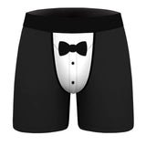 Mens Christmas Printed Shorts Underwear Mid Waist Elastic Waistband Boxer Briefs Shorts Breathable Underpants