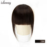 Isheeny Human Hair Bangs 3 Clips In Black Blunt Cut Fringe Hair Piece Natural Black Blonde Bang 8" Clip In Hair Extensions Brown