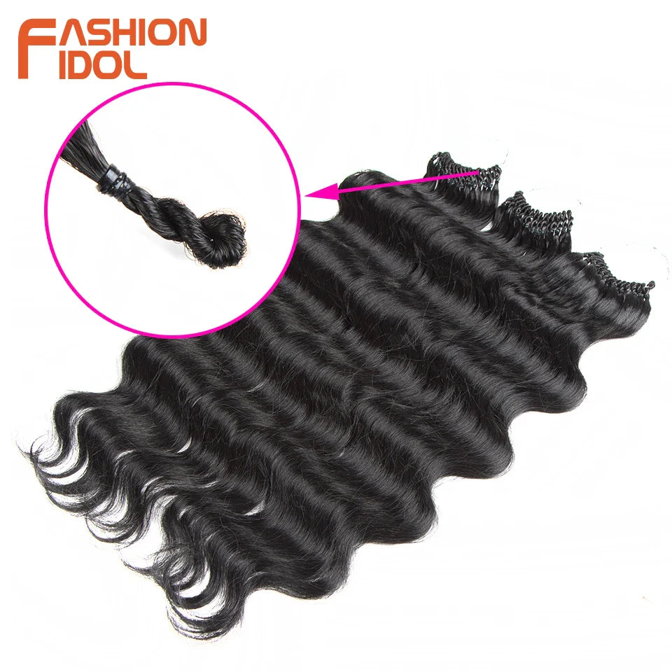 FASHION IDOL 24 Inch Body Wave Crochet Hair Synthetic Goddess Crochet Braids Natural Wavy Ombre Blonde Braiding Hair Extensions