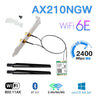 3000Mbps Wi-Fi 6E Intel AX210 Desktop Kit Dual Band 802.11AX 2.4G/5G/6Ghz Wi-fi adapter M.2 Bluetooth5.2 WiFi Card Network Win10