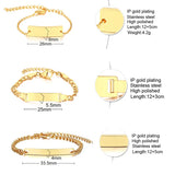 Personalize Baby Name Bracelet Figaro Chain Smooth Bangle Link Gold Tone No Fade Safty Jewelry 12cm to 15cm