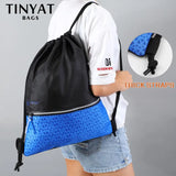 TINYAT Drawstring Pocket Bag Sports Waterproof Backpack black sport backpack for men women Lightweight 0.15kg