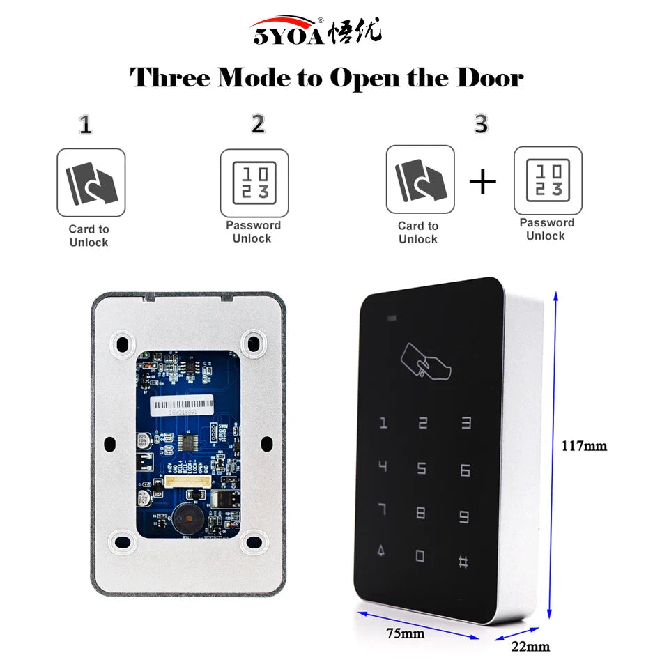 Standalone Access Controller RFID Access Control Keypad Waterproof Rainproof Cover digital panel Card Reader Door Lock System