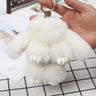 Cute Plush Bunny Keychain Women Fur Pom Pom Angel Rabbit Key Ring Hare Plush Dolls Toy Girls Bag Car Key Pendant Kids Xmas Gift