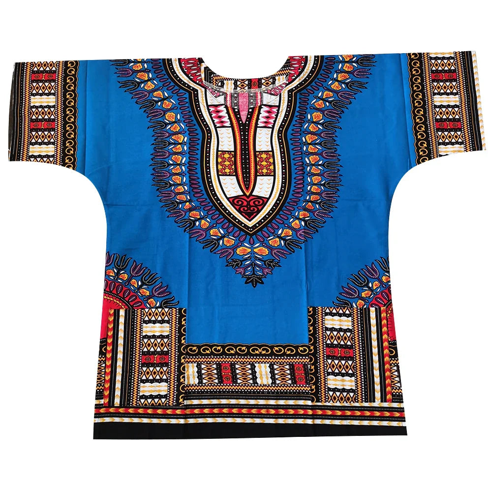 New fashion design African traditional printed 100% cotton Dashiki T-shirts for unisex