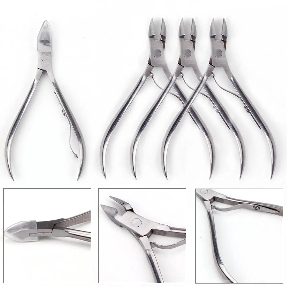 4/8/12pcs Stainless Steel Nail Cuticle Nipper Cutter Dead Skin Remover Manicure Scissors Tweeters Toenails Ingrown Pedicure Tool