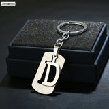 NEW DIY Stainless Steel A-Z Letters key Chain Charm 26 Letters  KeyChain Men Women keychain Couple gift Jewelry Car Key Ring