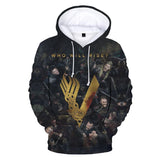 2021 Vikings Ragnar Lothbrok 3D 3D Hoodie Pullovers Sweatshirt Round Neck 3D Hoodie Pullover Men/women Pullovers Boys/girls Stre