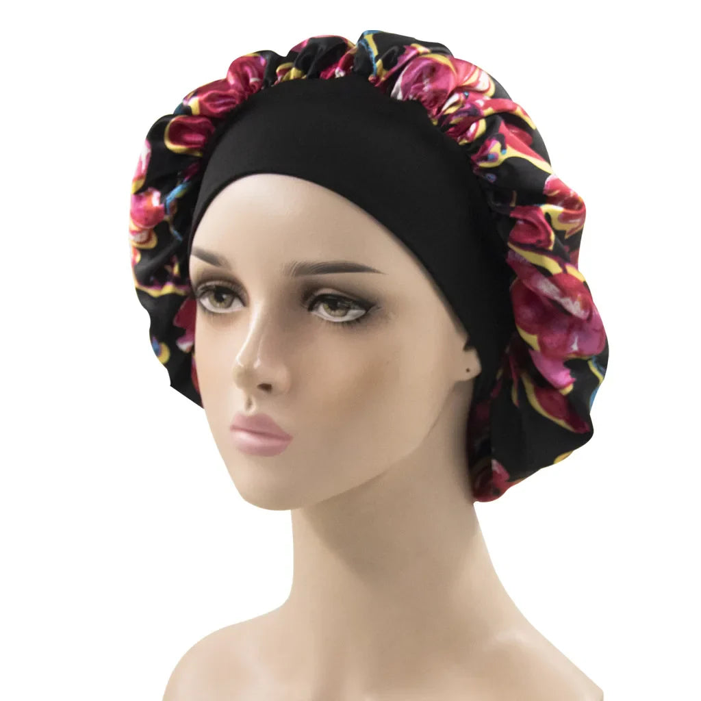 A New Set of Head Cap Multicolor Printing Nightcap Fashion Street Snap African Pattern Turbante Tissus en Soie