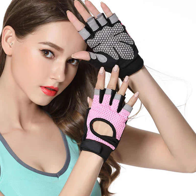 Coolfit Breathable Fitness Gloves Weight Lifting For Heavy Exercise Sport Gym Gloves Women Body Building Non-Slip Half Finger