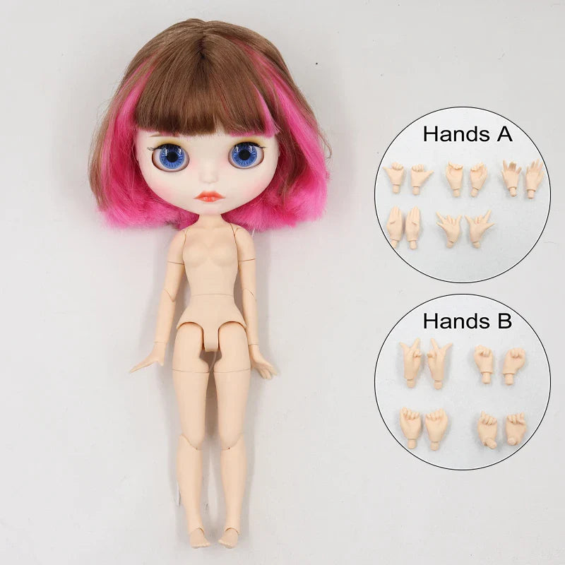 ICY DBS Blyth Doll 1/6 bjd pink and brown hair joint body 30cm girls gift anime nude doll