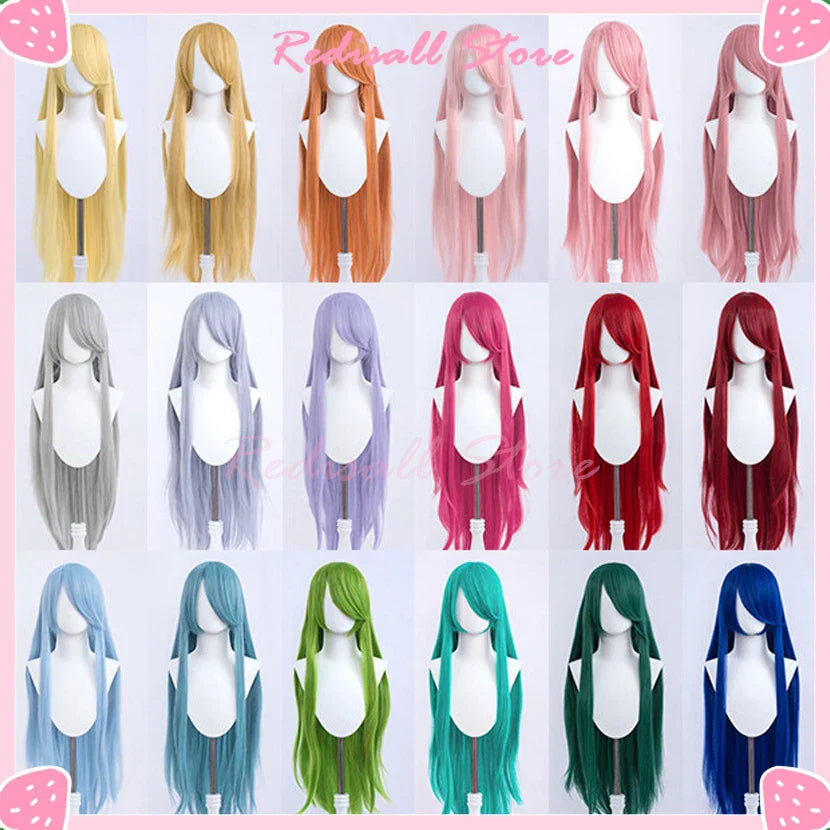 30 Colors 100cm Long Straight Women Black Red Blue Pink Purple White Lolita Cosplay Basic Headwear