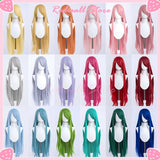 30 Colors 100cm Long Straight Women Black Red Blue Pink Purple White Lolita Cosplay Basic Headwear