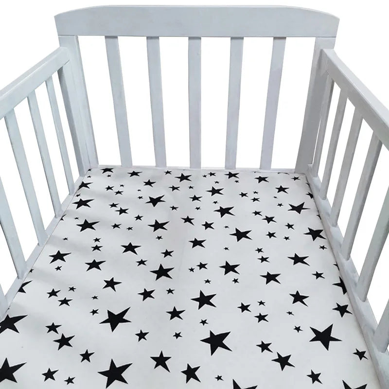 Ins Cotton Baby Toddler Fitted Crib Sheets Collection Crib Bedding Set for Children Mattress Cover Protector 9 Specifications