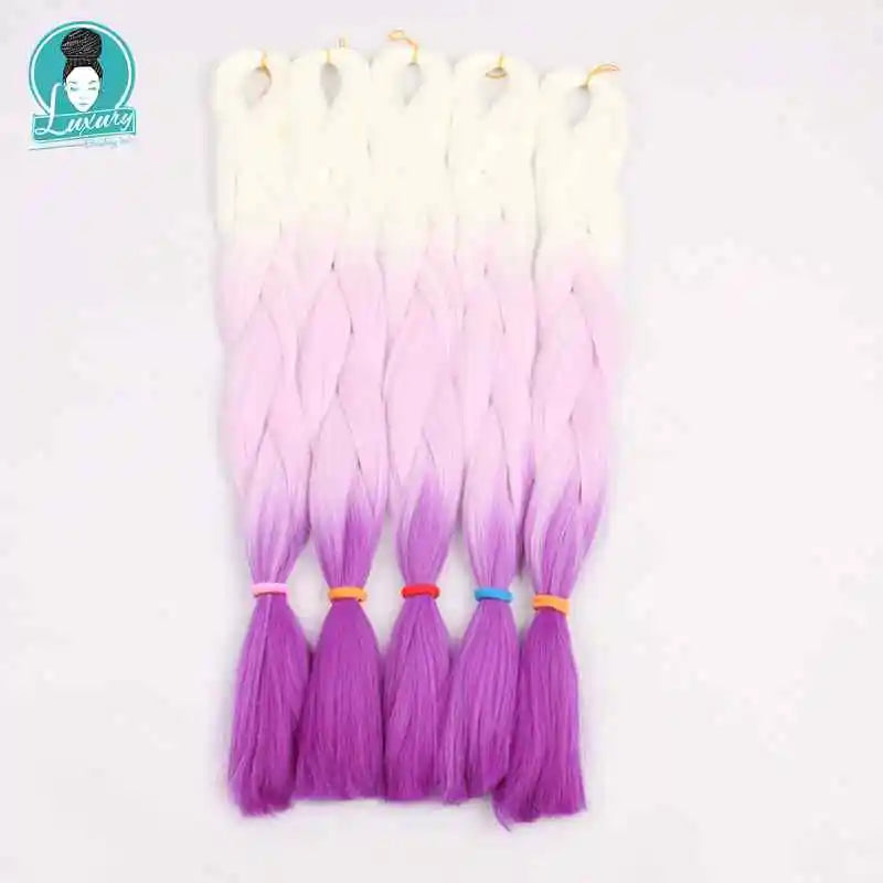 Luxury ForBraiding 3pcs bulk buy Henlon 24inch 60cm Folded Two Three Tone Color Ombre Braiding Synthetic Jumbo Braids