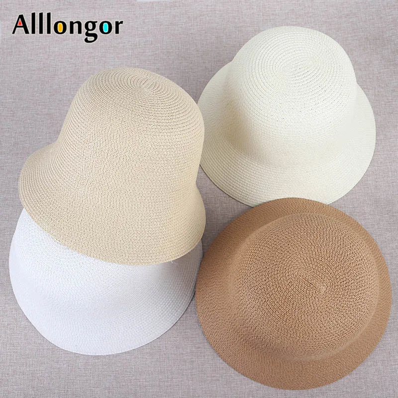 Foldable Sun Hats Women New 2023 Summer Sun visor Protection Straw Hats Panama Beach Bucket Cap Sombreros De Mujer Sunhats